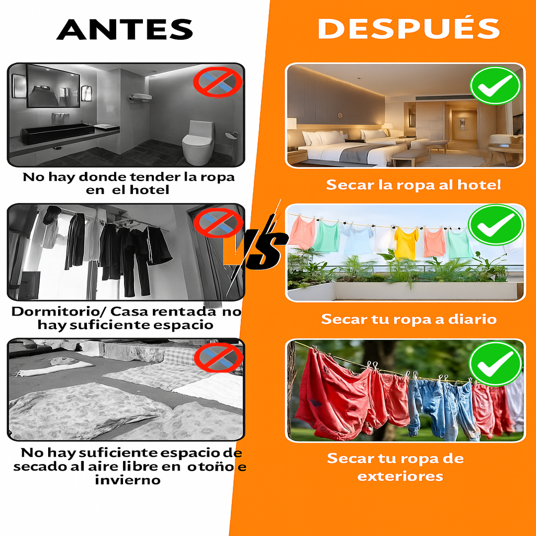 Tendedero Portátil y Retráctil para Aire Libre