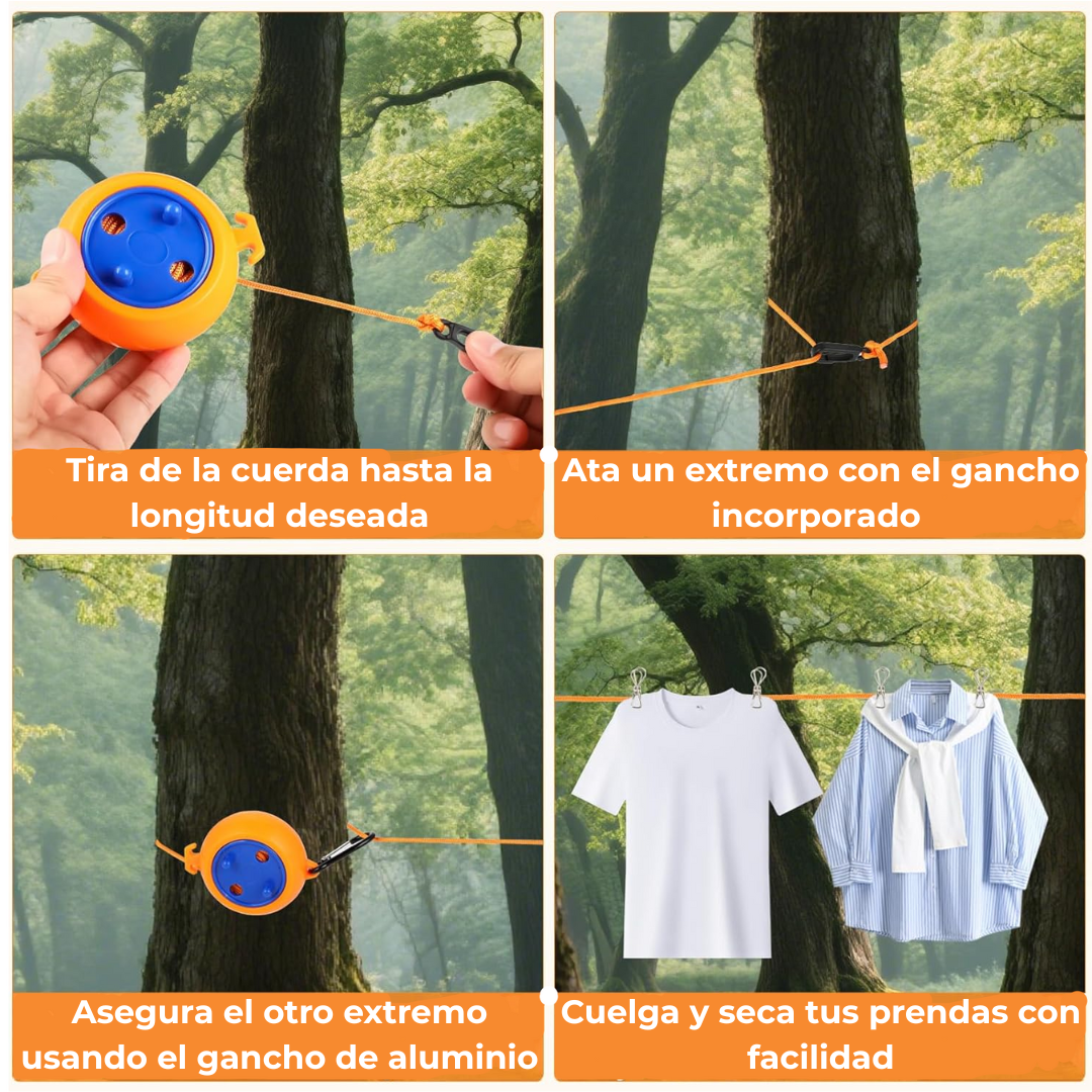 Tendedero Portátil y Retráctil para Aire Libre
