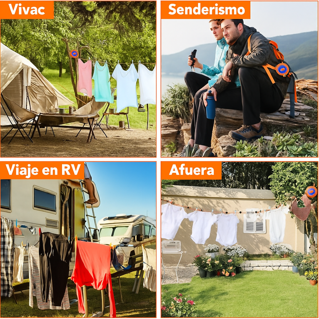 Tendedero Portátil y Retráctil para Aire Libre
